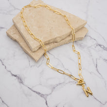 Load image into Gallery viewer, Letter link 18k gold plated necklace