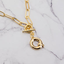 Load image into Gallery viewer, Letter link 18k gold plated necklace