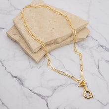 Load image into Gallery viewer, Letter link 18k gold plated necklace