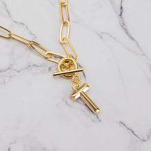 Load image into Gallery viewer, Letter link 18k gold plated necklace
