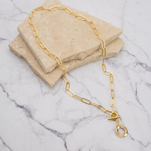 Load image into Gallery viewer, Letter link 18k gold plated necklace