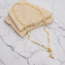 Load image into Gallery viewer, Letter link 18k gold plated necklace