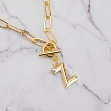 Load image into Gallery viewer, Letter link 18k gold plated necklace