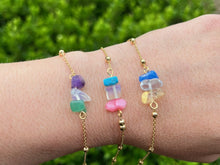 Load image into Gallery viewer, Ava 14k gold plated natural stone bracelet