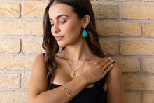 Load image into Gallery viewer, Ave 14k gold plated turquoise drop earrings
