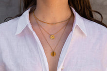 Load image into Gallery viewer, Suzi 14k gold plated round pendant necklace
