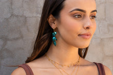 Load image into Gallery viewer, Paola 14k gold plated petal drop earrings
