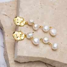 Load image into Gallery viewer, Amari 14k gold plated vermeil pearl earrings - Long
