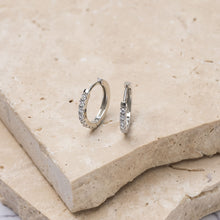 Load image into Gallery viewer, Amelie 14k gold plated gold and silver vermeil sleeper earrings
