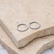 Load image into Gallery viewer, Amelie 14k gold plated gold and silver vermeil sleeper earrings
