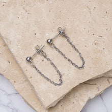 Load image into Gallery viewer, Avie 18k gold plated drop chain earrings
