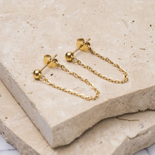 Load image into Gallery viewer, Avie 18k gold plated drop chain earrings
