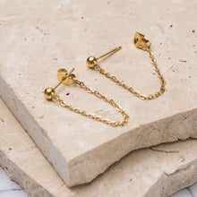Load image into Gallery viewer, Avie 18k gold plated drop chain earrings
