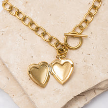Load image into Gallery viewer, Bella 18k gold plated locket necklace
