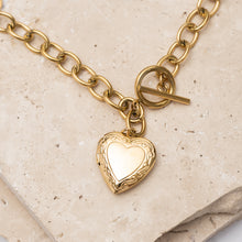 Load image into Gallery viewer, Bella 18k gold plated locket necklace
