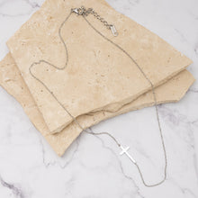 Load image into Gallery viewer, Bernadette 14k gold plated gold &amp; silver cross necklace
