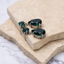 Load image into Gallery viewer, Carmel sterling silver crystal drop earrings
