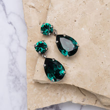 Load image into Gallery viewer, Carmel sterling silver crystal drop earrings
