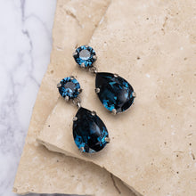 Load image into Gallery viewer, Carmel sterling silver crystal drop earrings
