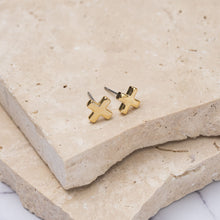 Load image into Gallery viewer, Carmen 14k gold plated cross earrings
