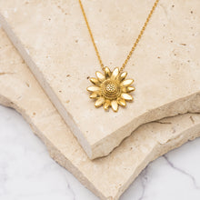 Load image into Gallery viewer, Sunflower 18k gold plated necklace
