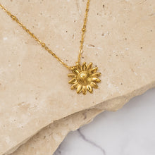 Load image into Gallery viewer, Sunflower 18k gold plated mini necklace

