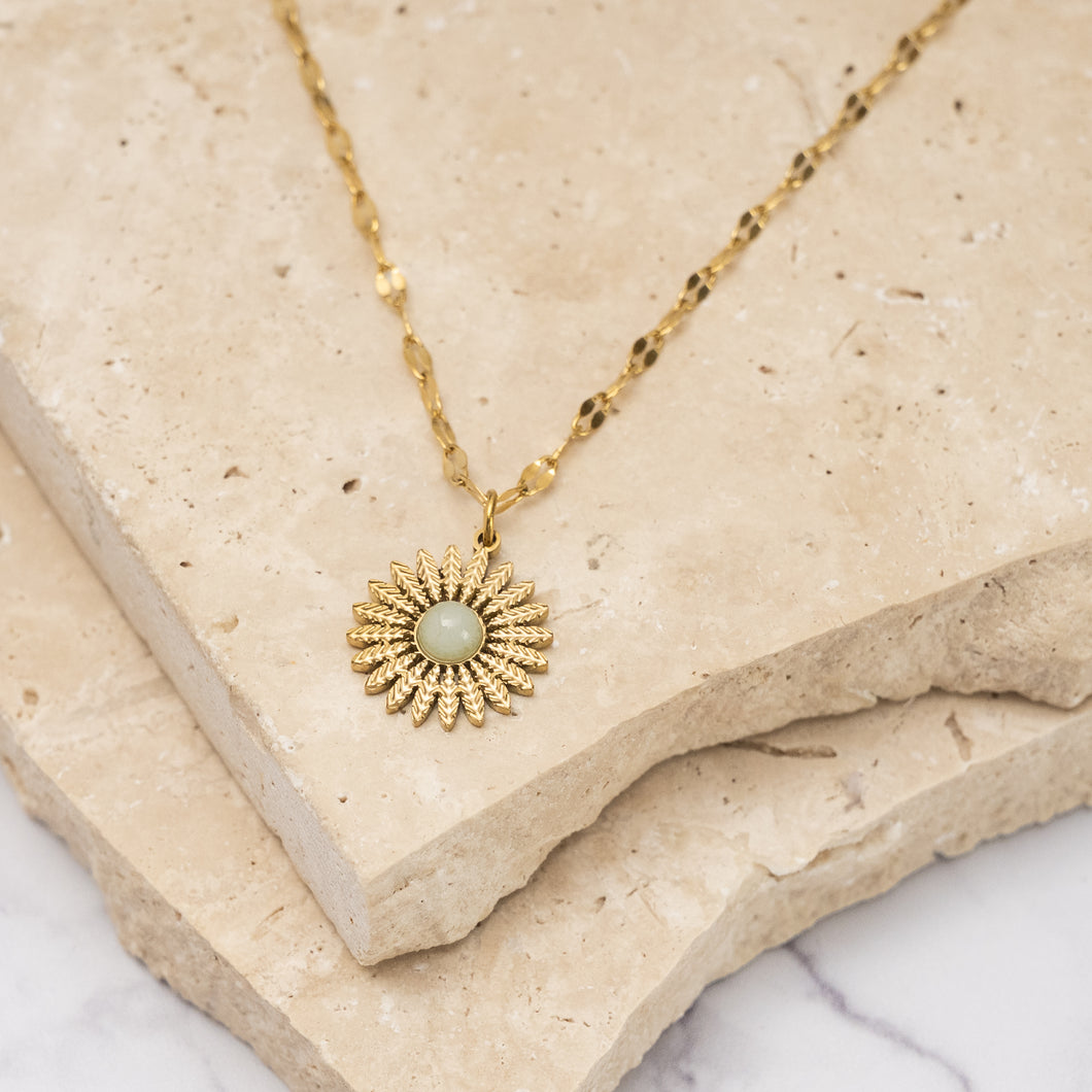 Edelvais 18k gold plated adventurine necklace