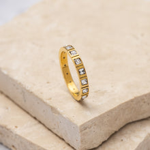 Load image into Gallery viewer, Emilia 18k gold plated cubic zirconia ring
