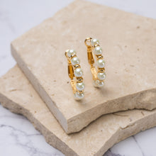 Load image into Gallery viewer, Lola 18k gold plated vermeil &amp; pearl hoop earrings
