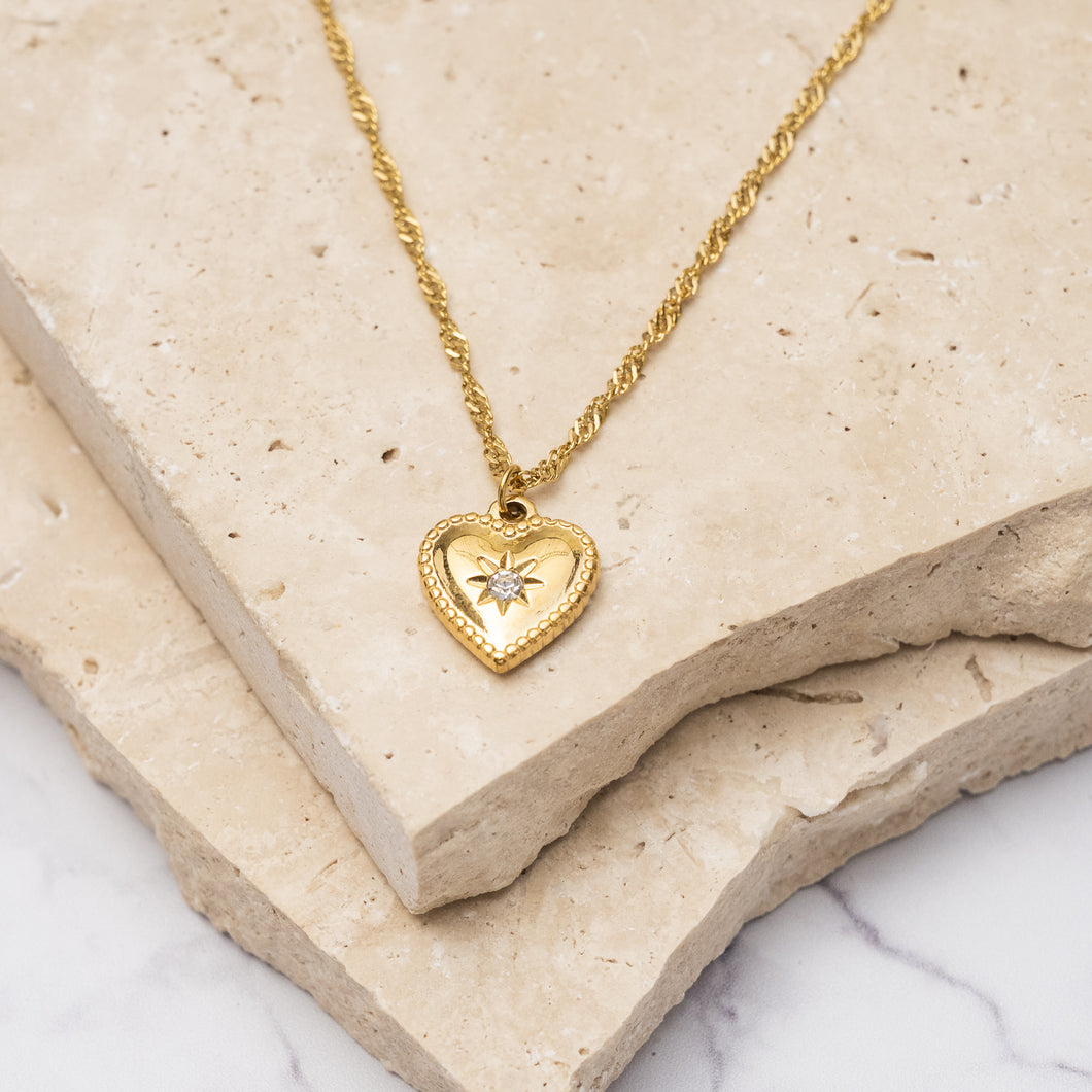 Gigi 18k gold plated heart necklace