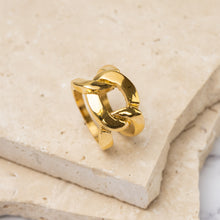 Load image into Gallery viewer, Imani 18k gold plated Cuban chain ring
