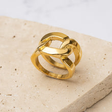 Load image into Gallery viewer, Imani 18k gold plated Cuban chain ring

