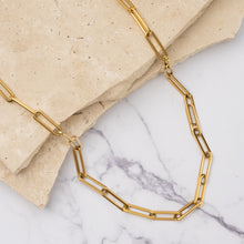 Load image into Gallery viewer, Isla 18k gold plated paperclip link necklace
