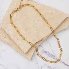 Load image into Gallery viewer, Isla 18k gold plated paperclip link necklace
