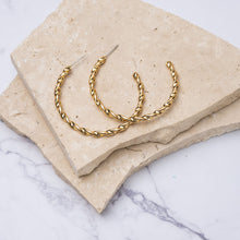 Load image into Gallery viewer, Kathryn 14k gold plated twist hoop earrings
