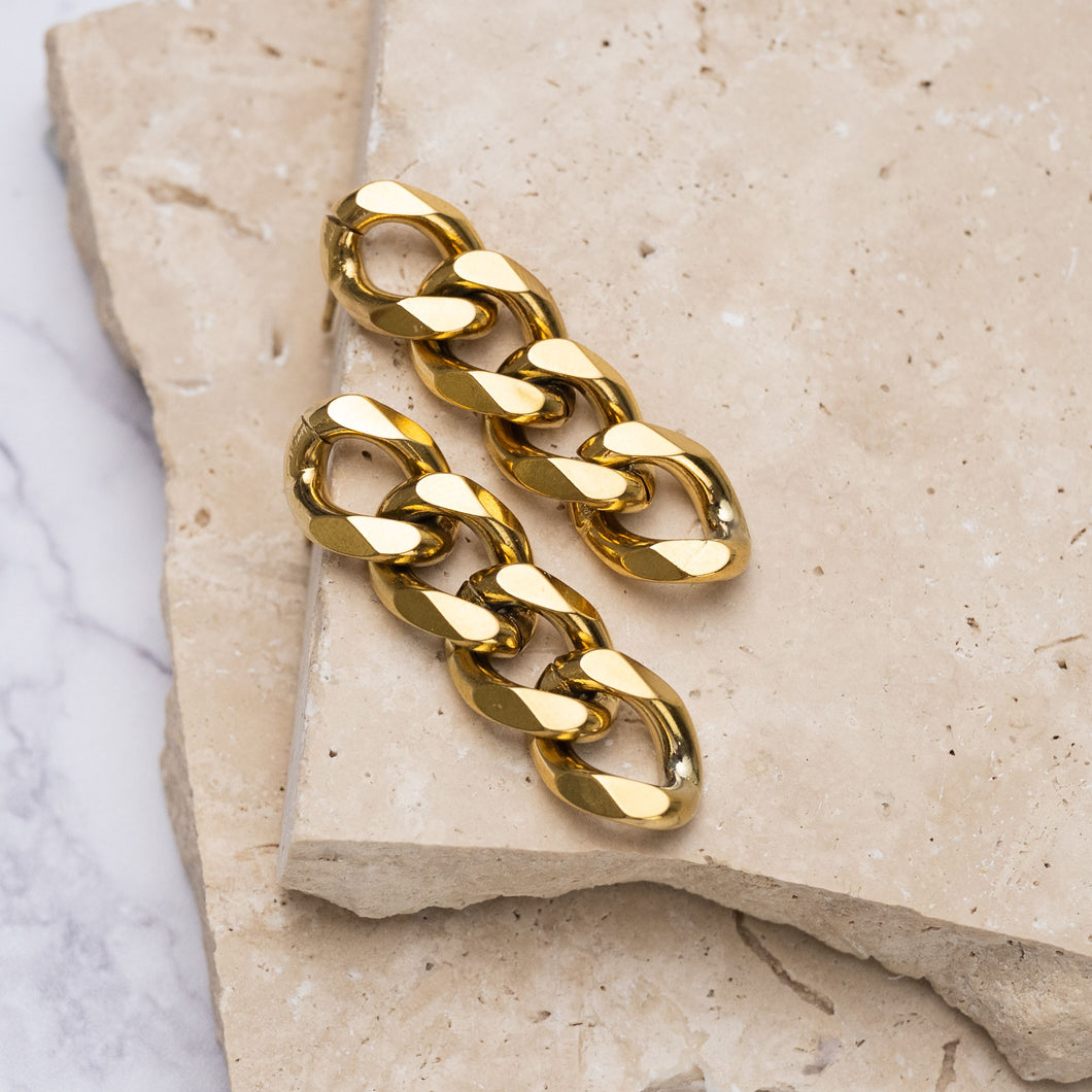 Lala 18k gold plated drop chain earrings
