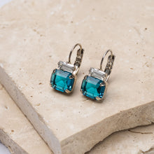 Load image into Gallery viewer, Marisa sterling silver &amp; crystal bagutte earrings
