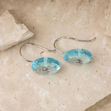 Load image into Gallery viewer, Valentina sterling silver and 14k rose gold plated  obsidian crystal earrings
