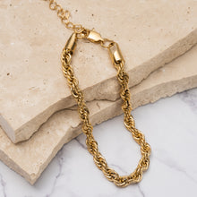 Load image into Gallery viewer, Nina 18k gold plated rope bracelet
