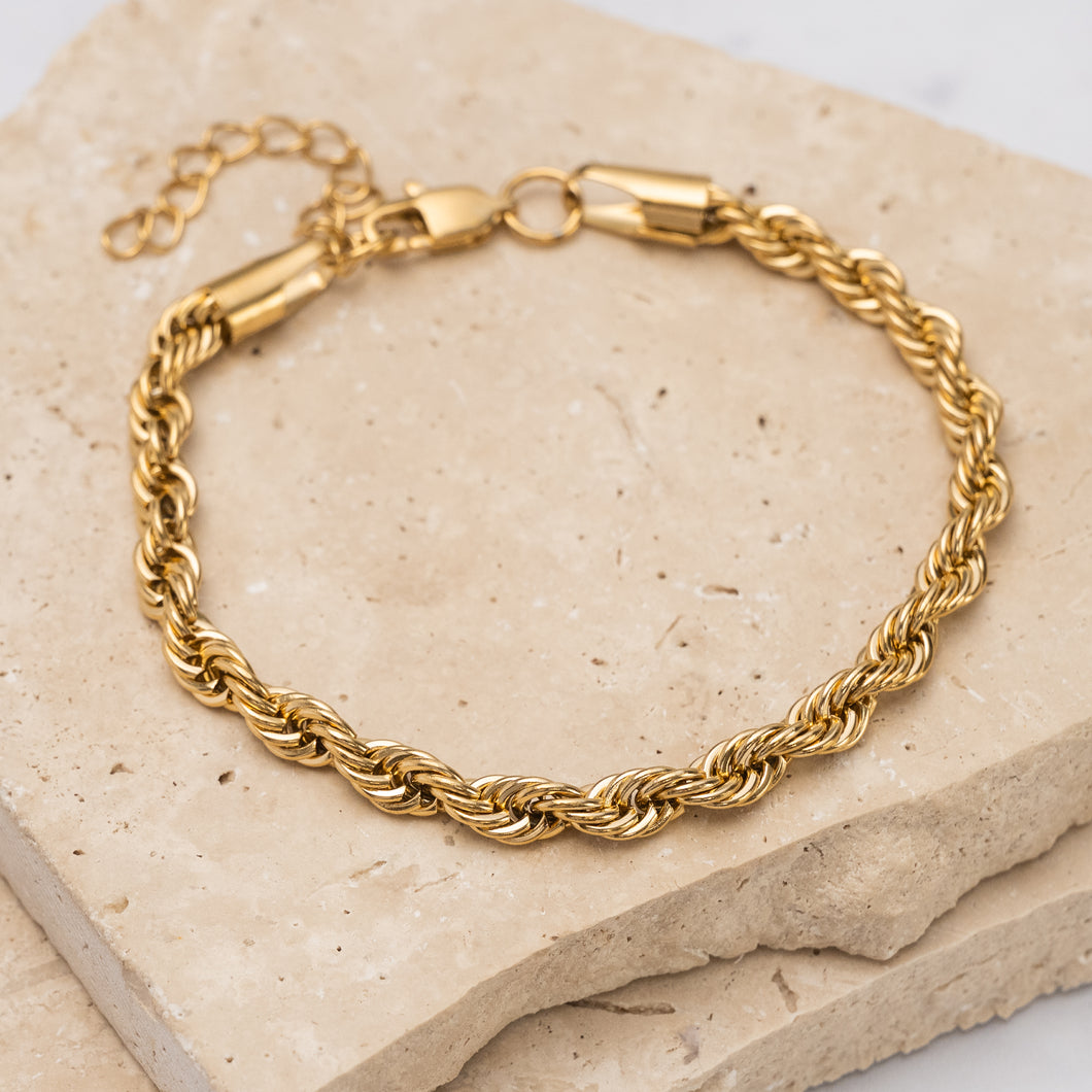 Nina 18k gold plated rope bracelet