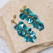 Load image into Gallery viewer, Paola 14k gold plated petal drop earrings
