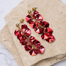 Load image into Gallery viewer, Paola 14k gold plated petal drop earrings
