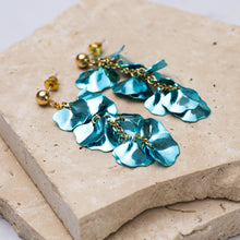 Load image into Gallery viewer, Paola 14k gold plated petal drop earrings
