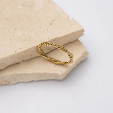 Load image into Gallery viewer, Sara 18k gold plated rope ring
