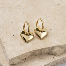 Load image into Gallery viewer, Gaby 18k gold plated heart earrings
