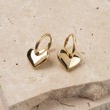 Load image into Gallery viewer, Gaby 18k gold plated heart earrings
