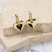 Load image into Gallery viewer, Gaby 18k gold plated heart earrings
