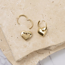 Load image into Gallery viewer, Gaby 18k gold plated heart earrings
