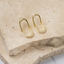 Load image into Gallery viewer, Angelina 14k gold plated cubic zirconia earrings

