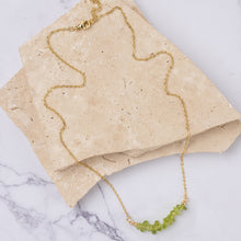 Load image into Gallery viewer, Ella 14k gold plated natural stone necklace
